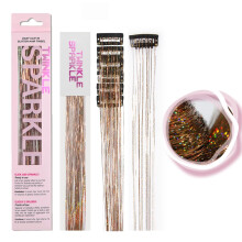 6 stuks clip in haar klatergoud kit 19,6 inch hittebestendige glitter klatergoud haarverlengingsclips fee haar fonkelende strengen festival cadeau fe