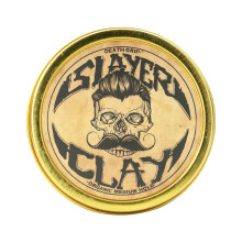 Haarklei voor mannen - Slayer Clay Organic Medium Hold 2 Ounce Tin - Zoals pommade crme of gel - Glansvrij en niet vettig - Anti-roos en gemakke