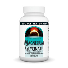 Source Naturals Glycinato de magnesio para la energa tranquila hueso y soporte cardaco* 200 mg por porcin - 60 tabletas