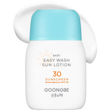 Loo solar GOONGBE Baby Easy Wash FPS 30 - Protetor solar mineral hidratante coreano de xido de zinco para bebs e crianas - Lava facilmente -