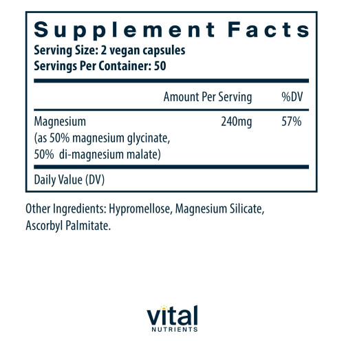 Vital Nutrients Vital Nutrients, Magnesium, 100 Vegane Kapseln 1