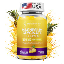 Magnesiumglycinat-Gummibrchen, 600 mg, gentechnikfrei, glutenfrei, Magnesium-Gummibrchen fr Erwachsene und Kinder, zum Schlafen, Entspannen un