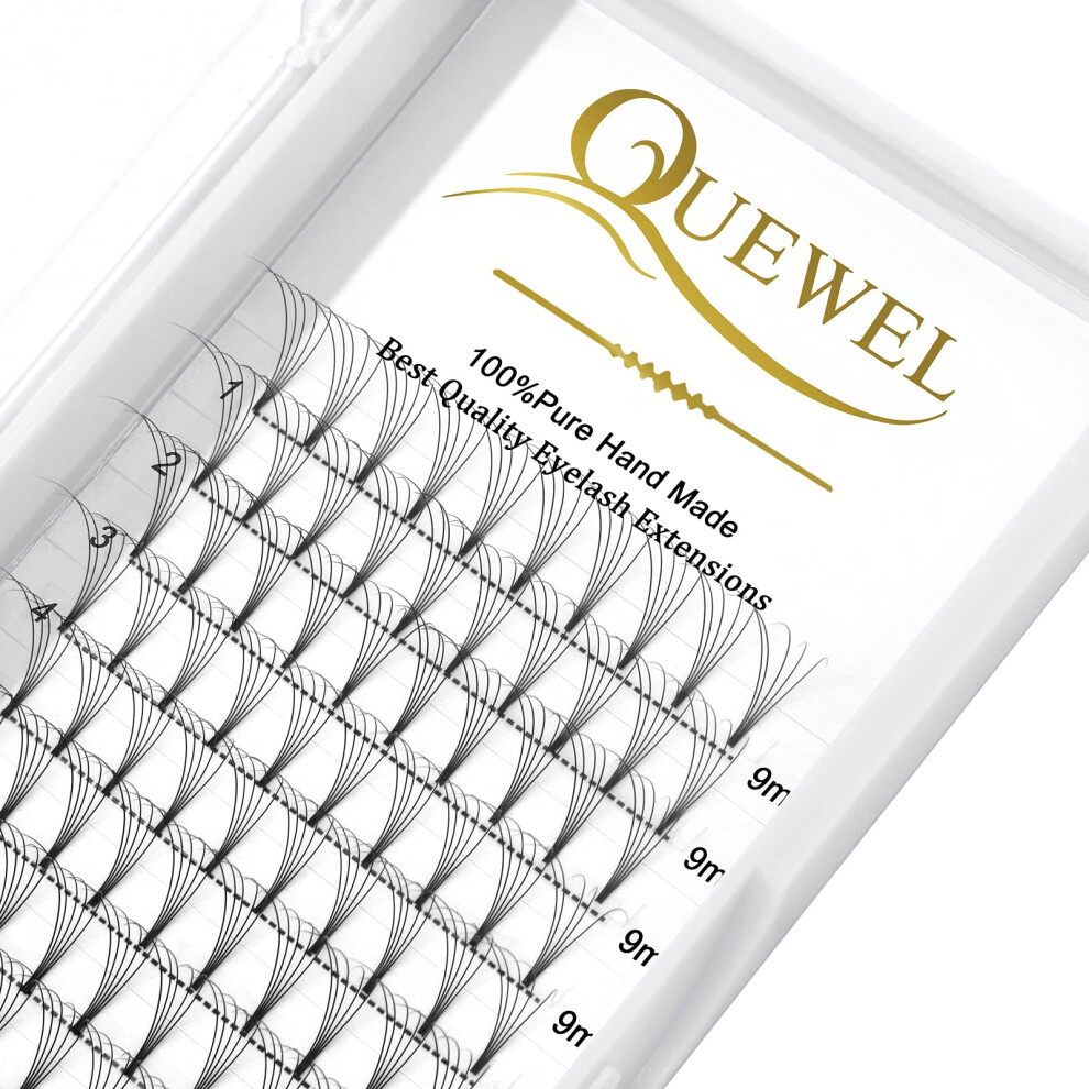 Quewel Volume Lash Extensions 5D 0.07Mm C Curl 9Mm Short Stem Premade Fans Soft|Optinal 3D|4D|5D|6D|7D|8D 0.07/0.10Mm C/D 8-20Mm Mix-9-16Mm 12-15Mm 8-15