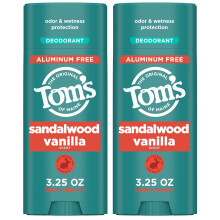 Toms of Maine Sandalwood Vanilla Prírodný Deodorant, Bez Hliníka, 3.25 oz, 2-Pack