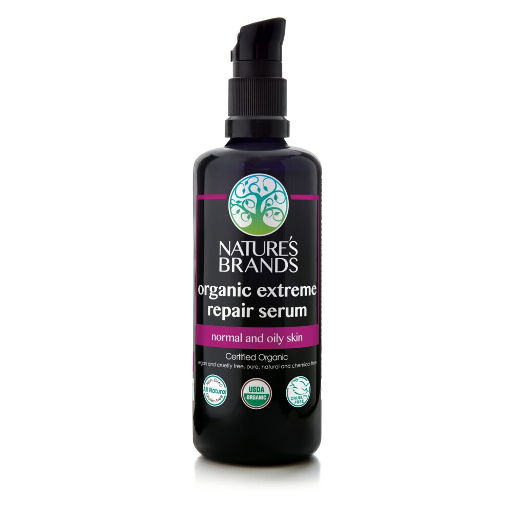 Nature's Brands Herbal Choice Mari Organic Extreme Repair Serum Normal To Oily Skin; 3.4Floz Uv Glass