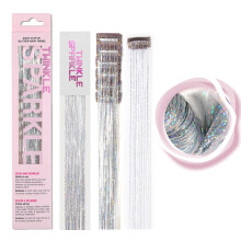6 stuks clip in haar klatergoud kit 19,6 inch hittebestendige glitter klatergoud haarverlenging met clips op sprookjeshaar fonkelende strengen festiv