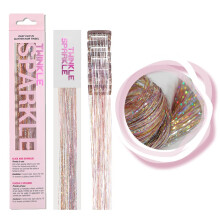 6-teiliges Haar-Clip-in-Set, 49,6 cm, hitzebestndig, glitzernde Lametta-Haarverlngerungsklammern, Feenhaar, glitzernde Strhnen, Festival, Geschenk
