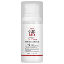 EltaMD UV Clear Face Sunscreen SPF 46  Oil Free Sunscreen with Zinc Oxide  Dermatologist Recommended Sunscreen  0.5 oz