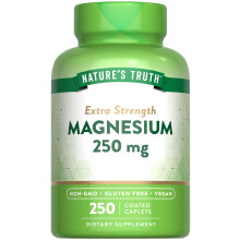 Nature's Truth, Magnesium, Extra Stärke, 250 mg, 250 Überzogene Kapseltabletten