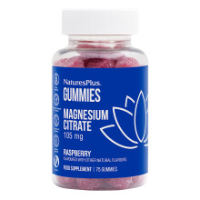 NaturesPlus, Magnesiumcitrat, Himbeere, 105 mg, 75 Gummis (35 mg pro Gummi)