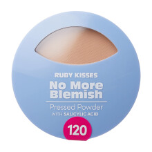 Ruby Kisses No More Blemish Face Powder med salicylsyre koreansk makeup mat finish Fulddkkende presset pulver (Classic Ivory)