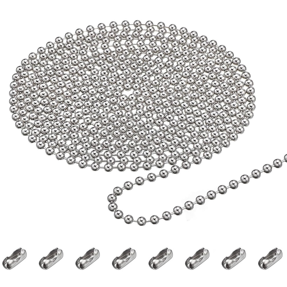 10 Beaded Ball Chain (4.5Mm) Â 16.4 Feet Spool 8Pcs Connector Clasps For Roller Shade Chain 820064757845