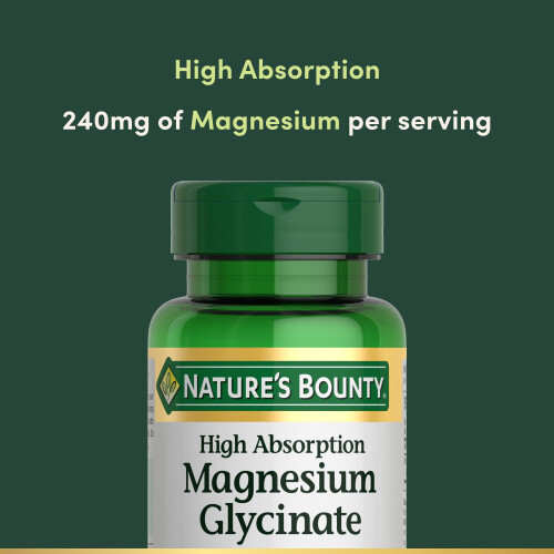 Nature's Bounty Υψηλής Απορρόφησης Μαγνησίου Γλυκινικού 240 mg για Υποστήριξη Υγείας 2