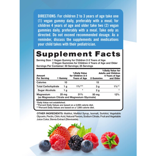 Just 4 Kidz, Magnesium-Gummis, Köstliche gemischte Beeren 1