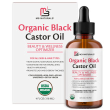 M3 Naturals 100 % biologisches kaltgepresstes schwarzes Rizinusl fr Haarwuchs, Gesichts- und Krperpflege | Hexanfrei und unraffiniert in einer 4 f