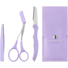 Pxiryanlow 3 PCS Purple Eye Brow Scissor Repose de sourcils Twezer Trimwing Trimm