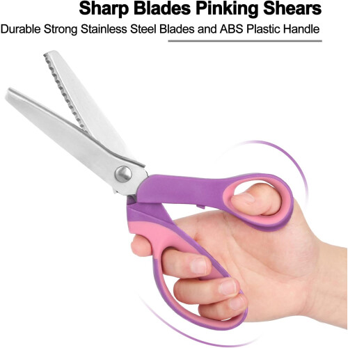 Pinking Shears for Fabric Cutting, Zig Zag Scissors, Scrapbook Scissors for Adults 1