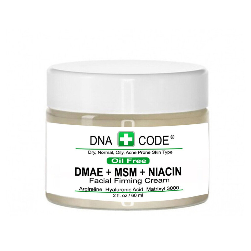 Code D'adn Code De La Peau Huile Free-Dmae + Msm + Niacine Cr Me Firme 100% Pur Acide Hyaluronique Argireline Matrixyl 3000-image