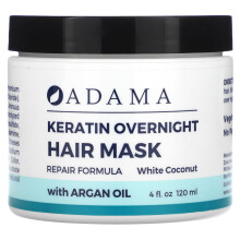 Zion Health, Adama, Masque Capillaire Nuit à la Kératine, Noix de Coco Blanc, 4 fl oz (120 ml)
