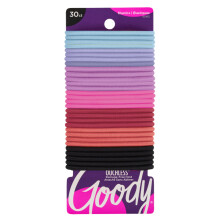 Goody Ouchless Elastic Hair Ties - 30 Ct Rainbow 4MM Rubber Bands for Hair Pain-Free Hair Accessories for Women & Men Made for Long-Lasting B