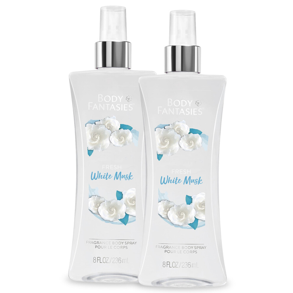 Body Fantasies Signature Fragrance Body Spray Fresh White Musk 8 fl oz (Pack of 2)