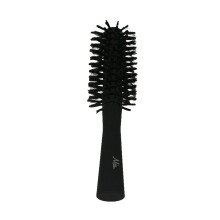 Mia Round Brush, Hair Styling, Curling Hair Brush With Boar Bristles, Soft Touch Rubberized Handle, No Slip Grip, Cool and Chic Beautiful Black Color,