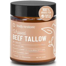 Body Restore, geschlagenes Rindertalg aus Weidehaltung fr Haut, Gesicht, Krper, trockene Haut mit Manuka-Honig, Jojobal, Geburtstagsgeschenk