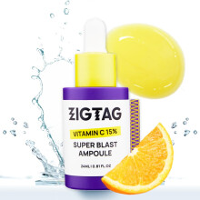 ZIGTAG Vitamin C 15% Super Blast Ampoule - Korean Skin Brightening Serum Glutathione & Ferulic Acid for Anti-Aging Reduce Wrinkles Uneven Skin