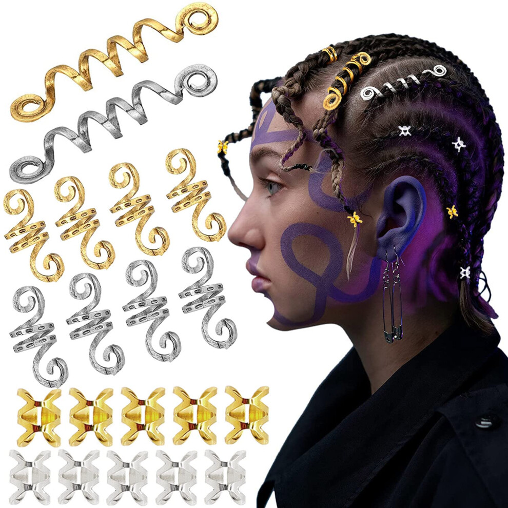 Naiska 20KS Mescn Cop Do Vlasu Dreadlock Had Cop Doplnky Korlky Hvezda Dredy Loc Perky Na Copnky Dekorace Sponky Do Vlasu Korlky Do Vlasu Man-image