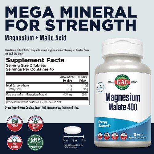 KAL, Magnesium Malate 400, 90 Tabletten 1