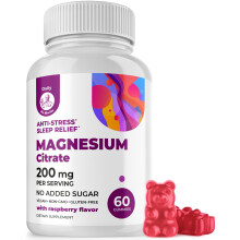 DR. MORITZ Magnesiumcitrat-Gummibrchen fr Erwachsene Zuckerfreie, beruhigende Magnesium-Gummibrchen Himbeergeschmack Gentechnikfrei, 200