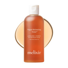 Melixir Veganer ausgleichender Toner fr empfindliche und zu Akne neigende Haut mit beruhigendem Bio-Grntee-Extrakt, feuchtigkeitsspendendes Wasser-