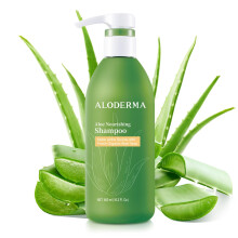 Aloderma Aloe Nhrendes Shampoo mit frischer Bio-Aloe Vera fr trockenes und geschdigtes Haar Reinigt sanft und spendet dehydriertem Haar Feuchtig