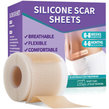 Silicone Littekensheets, Medische Silicone Littekentape (1.6" x 120"), Professionele Littekensbehandeling