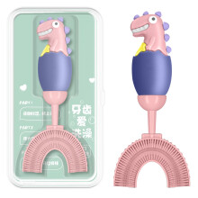 ZMRZ Spazzolino da Denti a Forma di U per Bambini da 2 a 6 Anni Spazzolino da Denti per Addestramento per Bambini Testina in Silicone Morbido per