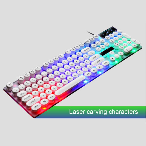 Profession Gaming Keyboard and Mouse Combo,Full Size Colorful Backlight Mechanical Feel Wired Keyboard Mouse Set for Computer,Desktop,Laptop (Black) 1
