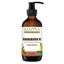 Banyan Botanicals Mahanarayan Oil - 99% organisk ayurvedisk massageolie - Penetrerende urteolie, der bruges til at varme komfort og berolige led