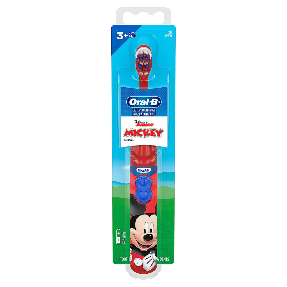 Oral-B Kid's Battery Toothbrush Featuring Disney's Mickey Mouse Soft Bristles for Kids 3+