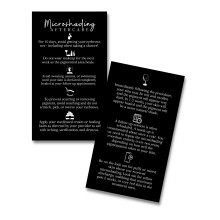 Microshading-Nachsorgekarte | 50er-Pack | 2 x 3,5 Zoll Visitenkartengre | Brow PMU Brow Artist Puderbraue | Schwarz mit weiem Design