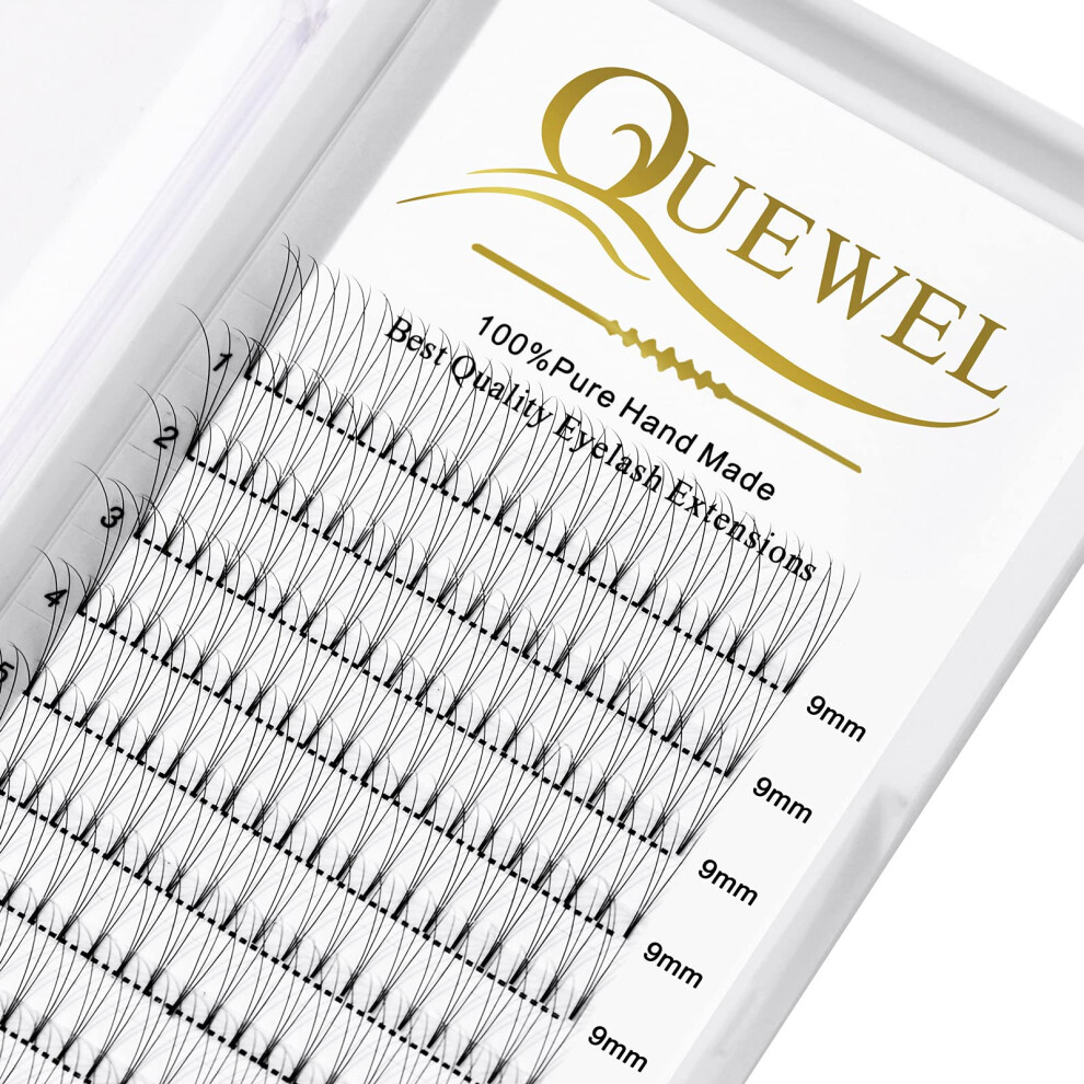 Quewel Volume Lash Extensions 3D 0.07Mm D Curl 9Mm Short Stem Premade Fans Soft|Optinal 3D|4D|5D|6D|7D|8D 0.07/0.10Mm C/D 8-20Mm Mix-9-16Mm 12-15Mm 8-15