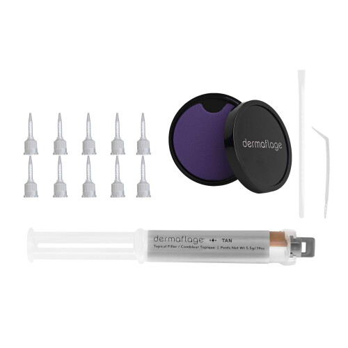Kit de Relleno de Cicatrices Dermaflage - Bronceado - Cubierta de Cicatrices y Corrector Impermeable 1