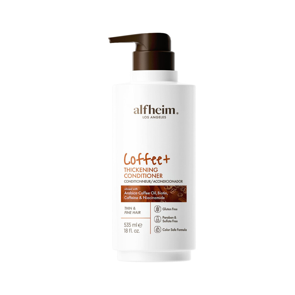 Alfheim Coffee+ Thickening Conditioner | Infused With Arabica Coffee Oil Caffeine & Niacinamide | Hair Strengthening & Thickening For Thin Fine