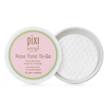 Pixi Rose Tonic to-Go Nourishing Rose Flower Water Toning & Moisturizing Alcohol-Free Daily Hydrating Toner Pads On The Go 60 Pads