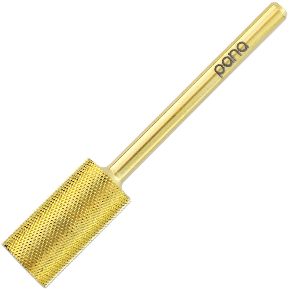 Pana Gold Professional 3/32"""" Shank Size - Flat Top Large Barrel Carbide Bit Extra Fine Grit - Nail Drill Bit For Dremel Machine