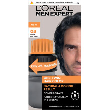 L'Or   al Paris Men Expert One Twist, messfreie, permanente Haarfarbe f   r Herren, zum Abdecken grauer Haare, einfaches Mischen, ammoniakfreie Anwen