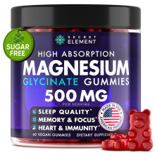 Magnesiumglycinat 500 mg Gummies. Hochabsorbierbares Nahrungsergnzungsmittel mit Ashwagandha, Rote Bete, Vitamin B6, Kurkuma und Zink. Zuckerfre