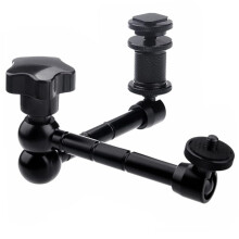 Professional 11 Inch Arm Camera Mount Super Clamp Articulating Friction Arm for Monitor Led Light Flash Light Camera Black