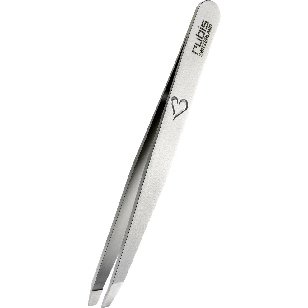 Rubis Switzerland Slanted Tip Tweezer With A Heart