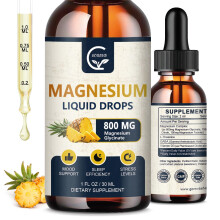 GORNVB (2er-Pack) Magnesiumglycinat-Flssigtropfen | 1000 mg flssiger Magnesiumkomplex mit D3 L-Thea und GABA fr Energie, Schlaf, Nerven- und H