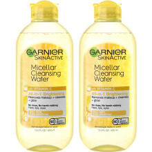 Garnier Micellar Water with Vitamin C  Facial Cleanser & Makeup Remover  Brightening & Hydrating  For All Skin Types  Vegan  Cruelty Free  13.5 F